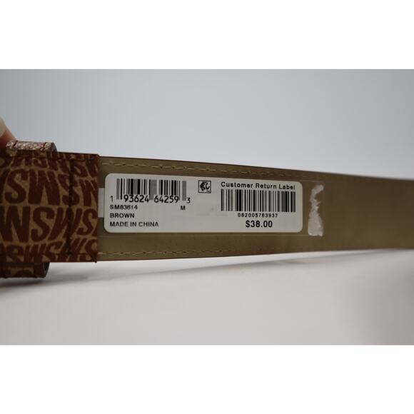 Steve Madden Brown and Light Brown SM Logo Belt Size M - Picture 3 of 3